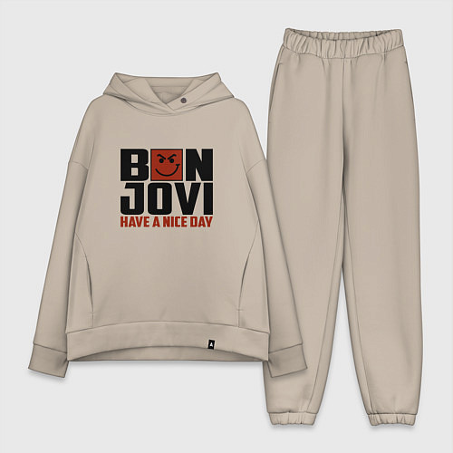 Женский костюм оверсайз Bon Jovi: Nice day / Миндальный – фото 1