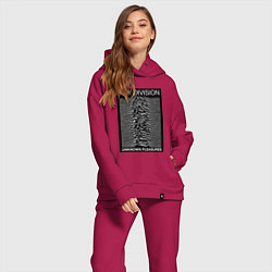Женский костюм оверсайз Joy Division: Unknown Pleasures, цвет: маджента — фото 2
