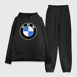 Женский костюм оверсайз Logo BMW, цвет: черный