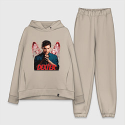 Женский костюм оверсайз Dexter: Blooded wings, цвет: миндальный