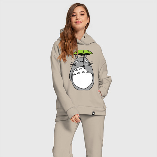 Женский костюм оверсайз Totoro с зонтом / Миндальный – фото 2