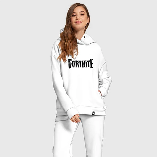 Женский костюм оверсайз Fortnite Logo / Белый – фото 2
