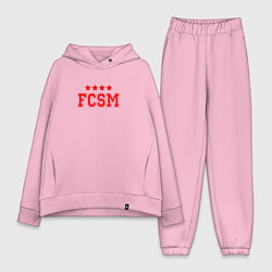 Женский костюм оверсайз FCSM Club цвета светло-розовый — фото 1