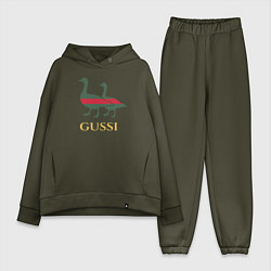 Женский костюм оверсайз GUSSI GG, цвет: хаки