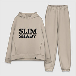 Женский костюм оверсайз Slim Shady: Big E, цвет: миндальный