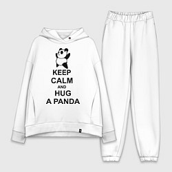 Женский костюм оверсайз Keep Calm & Hug A Panda, цвет: белый