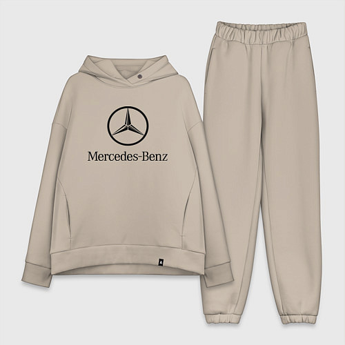 Женский костюм оверсайз Logo Mercedes-Benz / Миндальный – фото 1