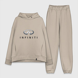 Женский костюм оверсайз Logo Infiniti, цвет: миндальный