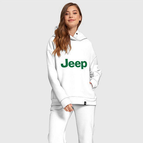 Женский костюм оверсайз Logo Jeep / Белый – фото 2