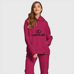 Женский костюм оверсайз Lexus logo, цвет: маджента — фото 2