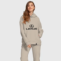 Женский костюм оверсайз Lexus logo, цвет: миндальный — фото 2