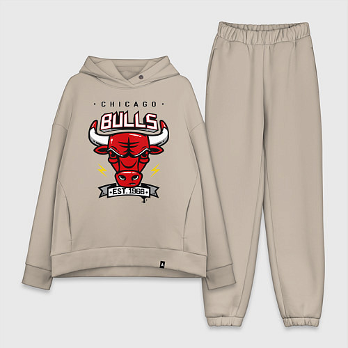 Женский костюм оверсайз Chicago Bulls est. 1966 / Миндальный – фото 1