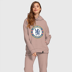 Женский костюм оверсайз Chelsea FC цвета пыльно-розовый — фото 2