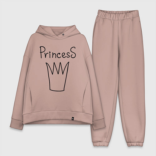 Женский костюм оверсайз PrincesS picture / Пыльно-розовый – фото 1