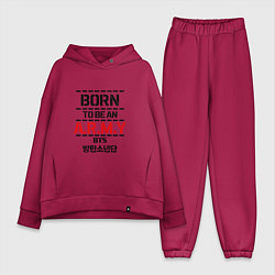 Женский костюм оверсайз Born to be an ARMY BTS, цвет: маджента