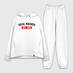 Женский костюм оверсайз FC Real Madrid Est. 1902, цвет: белый