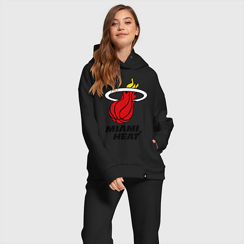 Женский костюм оверсайз Miami Heat-logo / Черный – фото 2