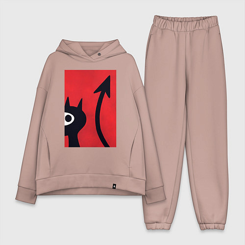 Женский костюм оверсайз Дьявольская Люси / Пыльно-розовый – фото 1