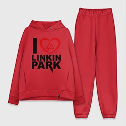 Женский костюм оверсайз I love Linkin Park, цвет: красный