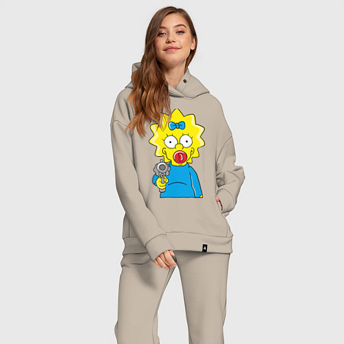 Женский костюм оверсайз Мэгги с револьвером / Миндальный – фото 2