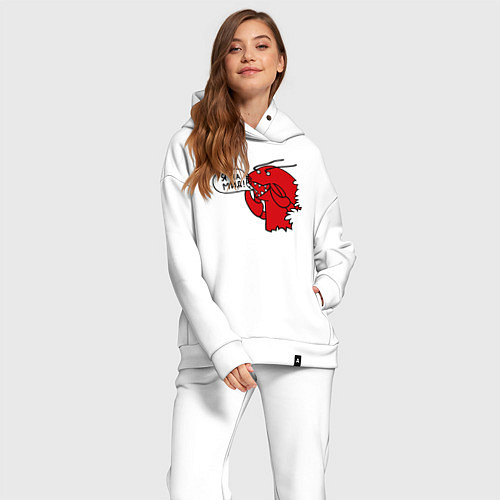 Женский костюм оверсайз Рак: я на мид / Белый – фото 2