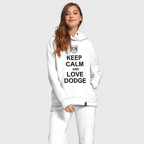 Женский костюм оверсайз Keep Calm & Love Dodge / Белый – фото 2