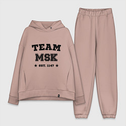 Женский костюм оверсайз Team MSK est. 1147, цвет: пыльно-розовый