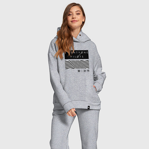 Женский костюм оверсайз TOP: Geometry / Меланж – фото 2