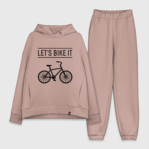 Женский костюм оверсайз Lets bike it / Пыльно-розовый – фото 1