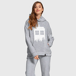 Женский костюм оверсайз Тардис white - Доктор Кто, цвет: меланж — фото 2