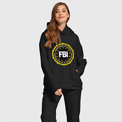 Женский костюм оверсайз FBI Departament, цвет: черный — фото 2