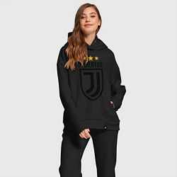 Женский костюм оверсайз Ювентус, цвет: черный — фото 2