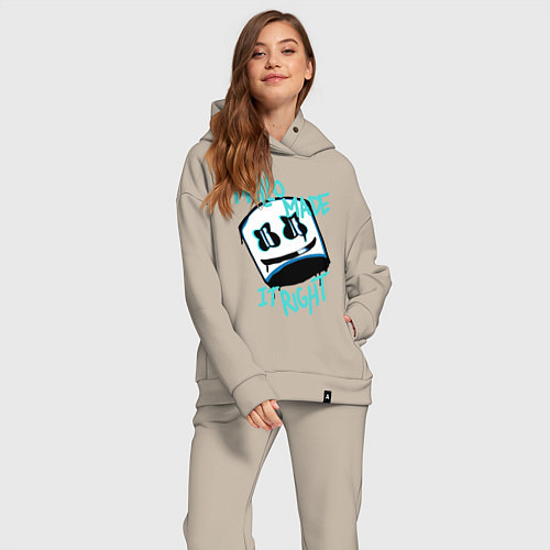 Женский костюм оверсайз Mello Made it Right / Миндальный – фото 2