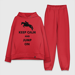 Женский костюм оверсайз Keep Calm & Jump On, цвет: красный
