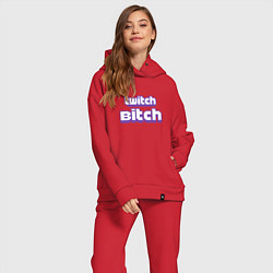 Женский костюм оверсайз Twitch Bitch, цвет: красный — фото 2