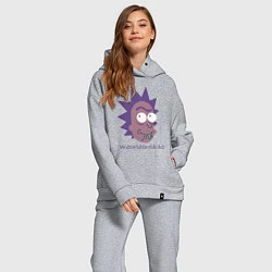 Женский костюм оверсайз Wubba lubba dub dub, цвет: меланж — фото 2