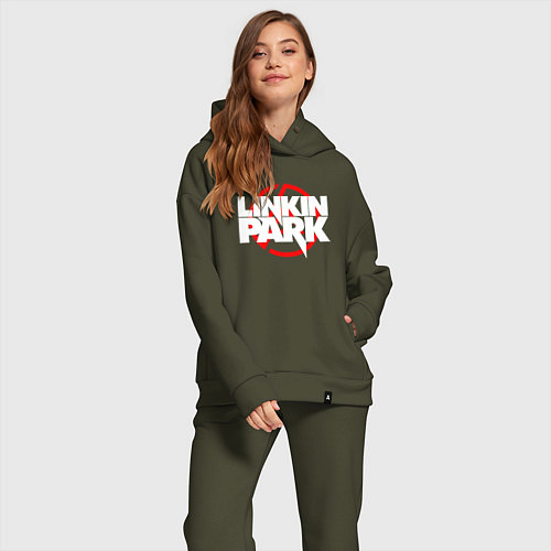 Женский костюм оверсайз LINKIN PARK / Хаки – фото 2
