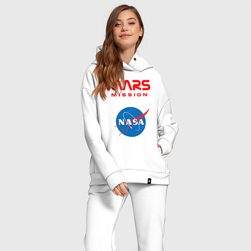 Женский костюм оверсайз Nasa Mars mission / Белый – фото 2