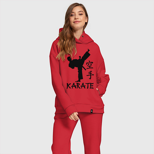 Женский костюм оверсайз Karate craftsmanship / Красный – фото 2