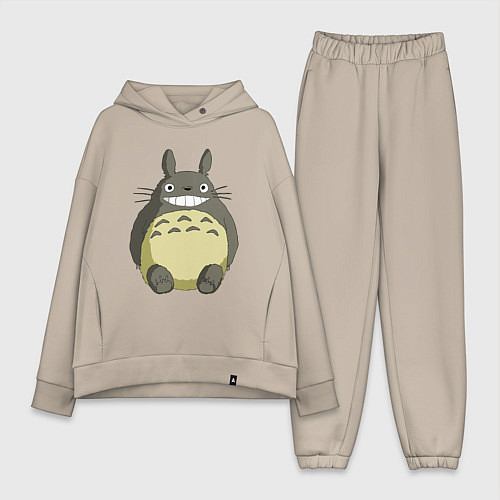 Женский костюм оверсайз Тоторо / Миндальный – фото 1