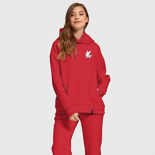 Женский костюм оверсайз LIL PEEP НА СПИНЕ / Красный – фото 2