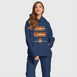 Женский костюм оверсайз Just crew it, цвет: тёмно-синий — фото 2