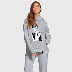 Женский костюм оверсайз Одри Хепбернхлопок, цвет: меланж — фото 2