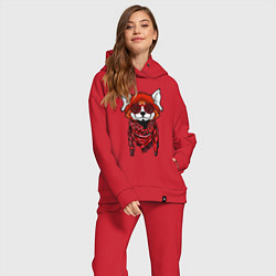 Женский костюм оверсайз Красная панда, цвет: красный — фото 2