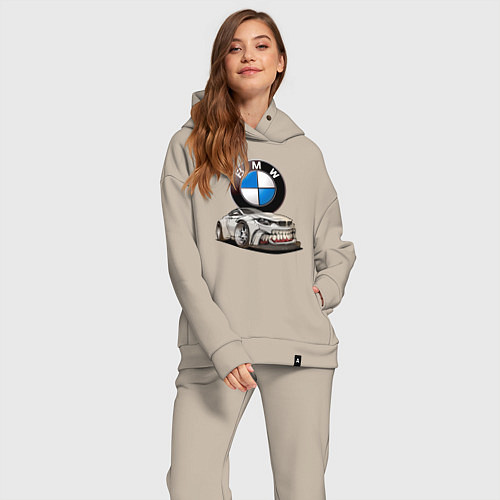 Женский костюм оверсайз BMW оскал / Миндальный – фото 2