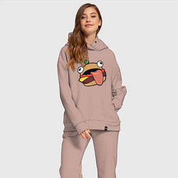 Женский костюм оверсайз Fortnite Burger, цвет: пыльно-розовый — фото 2