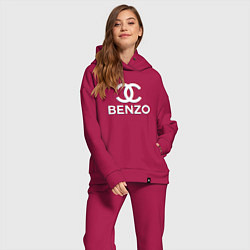 Женский костюм оверсайз BBT BENZO GANG, цвет: маджента — фото 2
