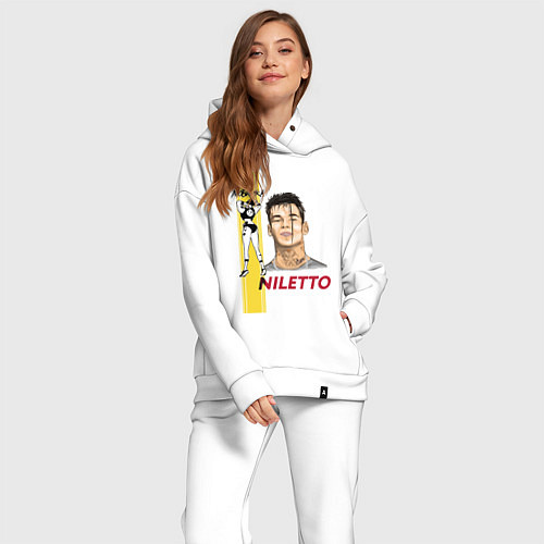 Женский костюм оверсайз NILETTO / Белый – фото 2