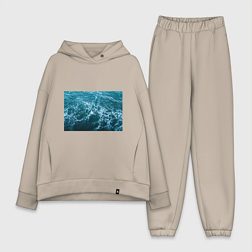 Женский костюм оверсайз Водная гладь / Миндальный – фото 1