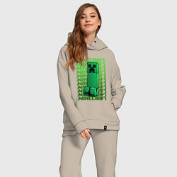 Женский костюм оверсайз MINERCRAFT CREEPER, цвет: миндальный — фото 2